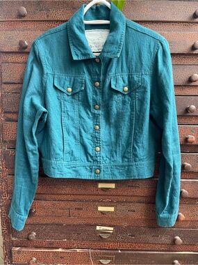 Calico Cropped Linen Jacket